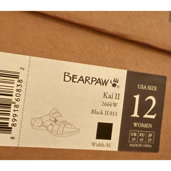 Bearpaw Kai II Slip On Sandals Black Womens 12 New‎ 2666W - Picture 5 of 5